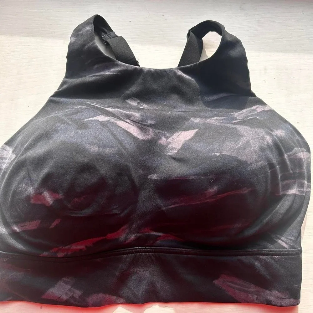 Victorias secret Women's sports bra M- DD Black /grey EUC! Full Coverage